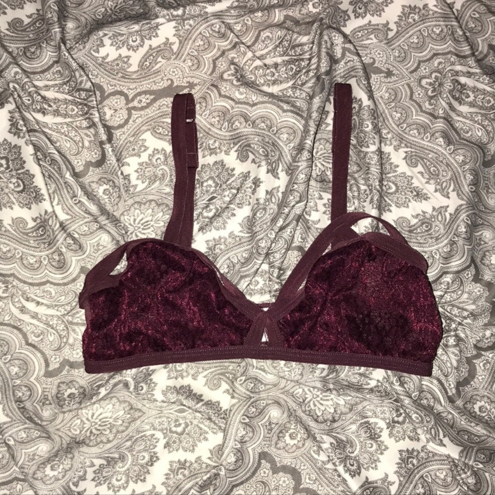 Full Tilt Maroon Velvet Bandeau Intimates